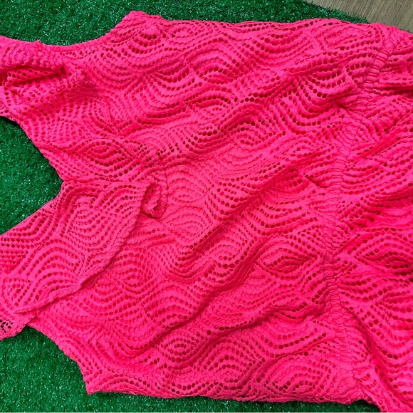 Lilly Pulitzer Women’s Medium Pink Lace Ruffled Collar Mini Dress - Picture 3 of 3